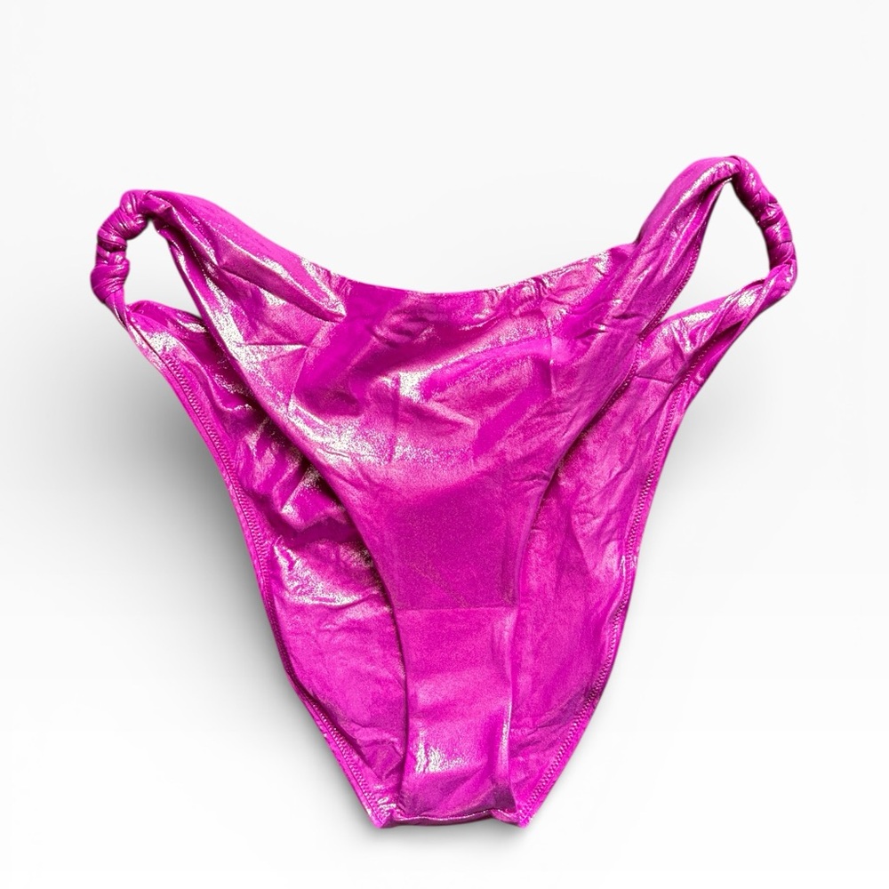 SKIMS Lollipop Pink Liquid Shine Bikini Bottom 4X - Picture 3 of 5